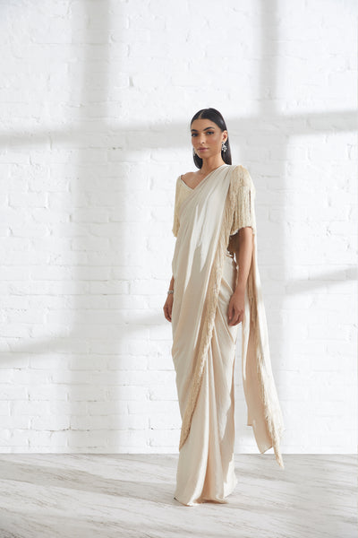 Noor Fringe Sari With Erica Fringe Top