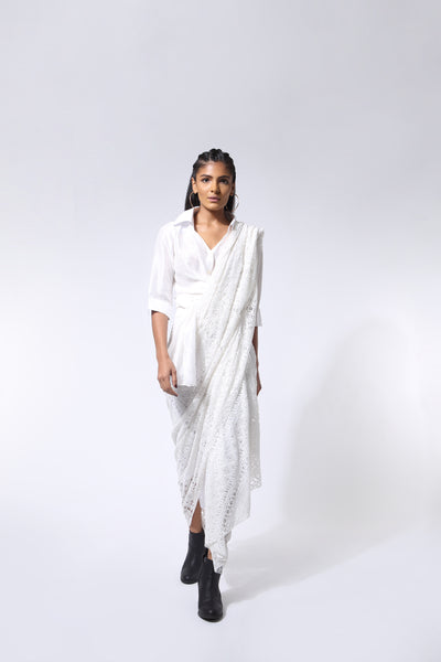 431-88 by Shweta Kapur Godet Sari  indian designer wear online shopping melange singapore