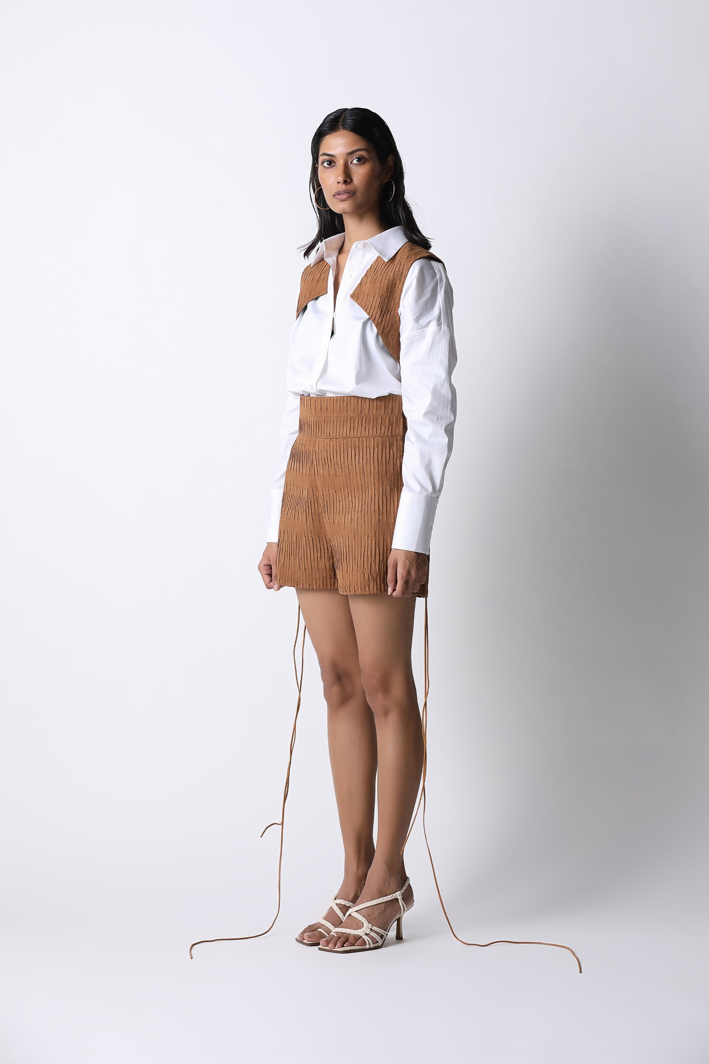 431-88 by Shweta Kapur Teak Shorts indian designer wear online shopping melange singapore