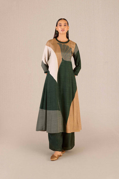 AMPM Dark Green Sahira Kurta Set indian designer wear online shopping melange singapore
