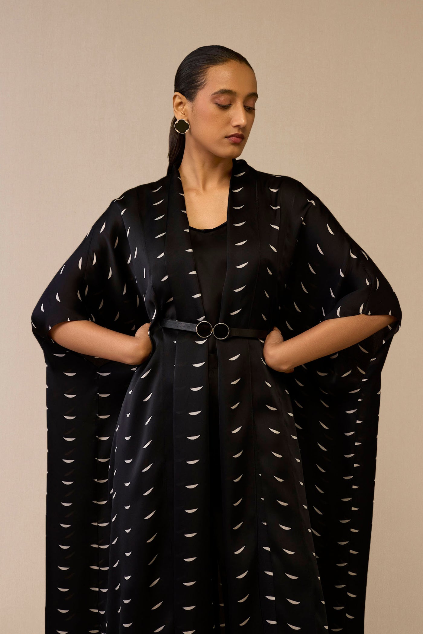 AMPM Dilkashi Cape Set Black indian designer wear online shopping melange singapore