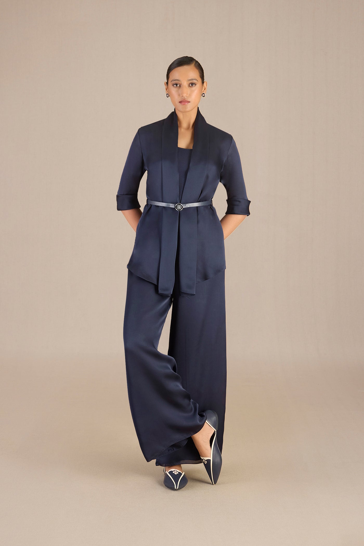 AMPM Mana Co-ord Set Navy indian designer wear online shopping melange singapore