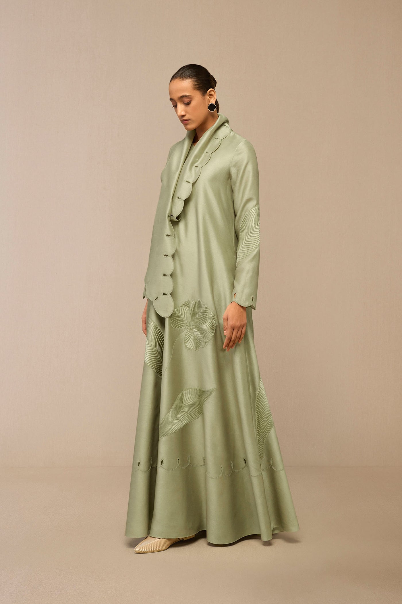 AMPM Zainat Dress Pista Green indian designer wear online shopping melange singapore