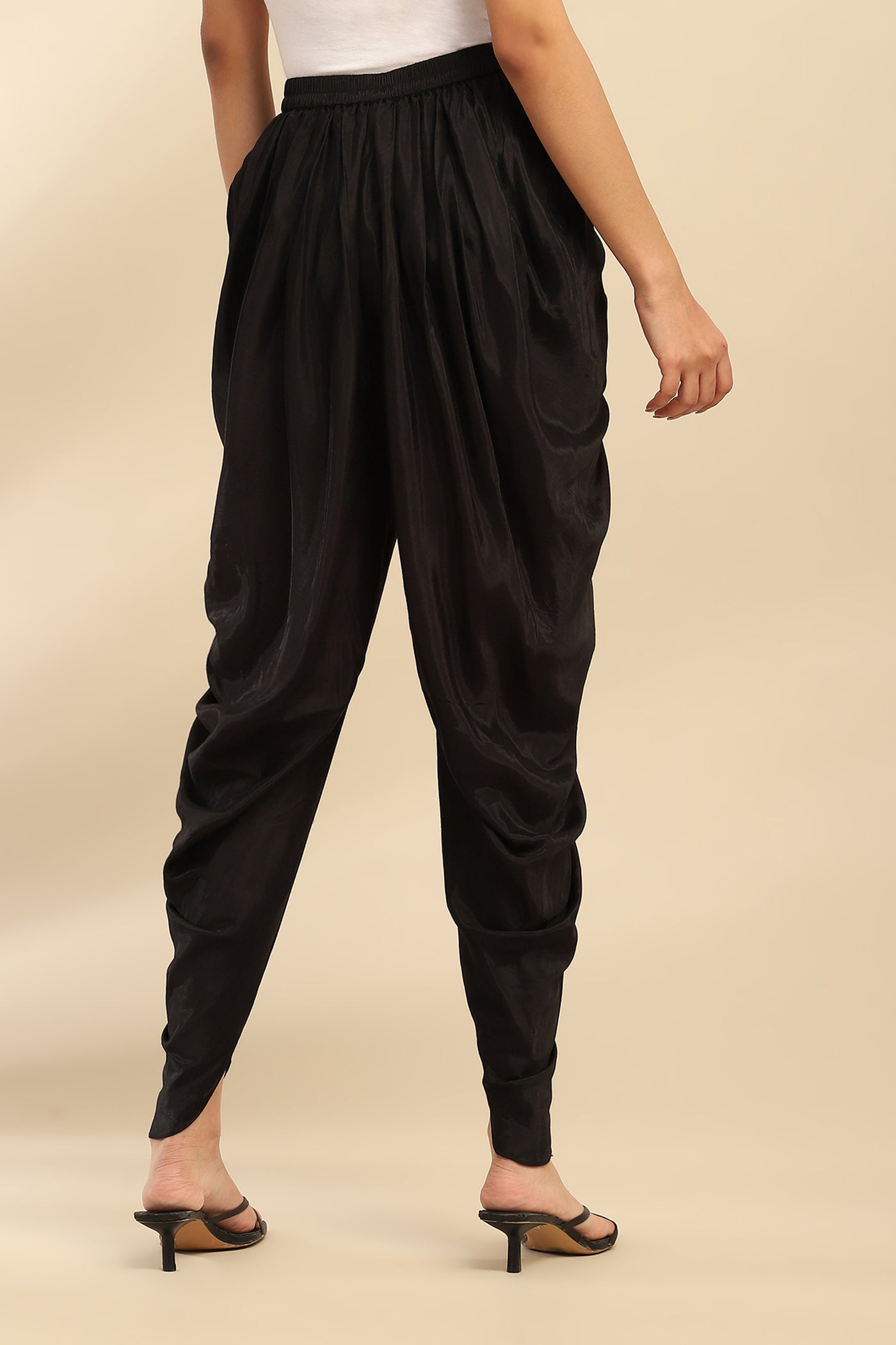 Aarke Ritu Kumar Black Draped Dhoti Pants indian designer wear online shopping melange singapore