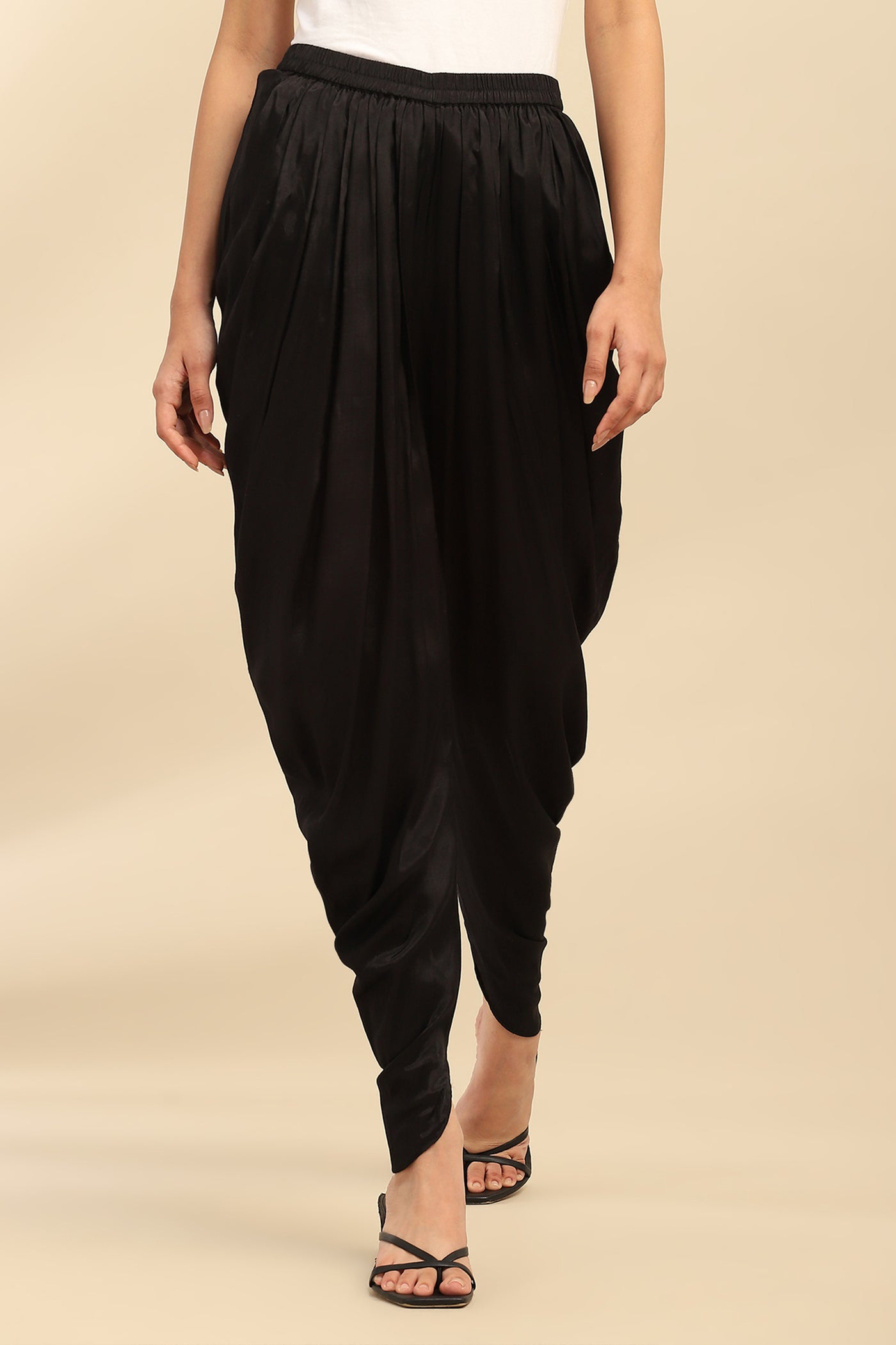 Aarke Ritu Kumar Black Draped Dhoti Pants indian designer wear online shopping melange singapore