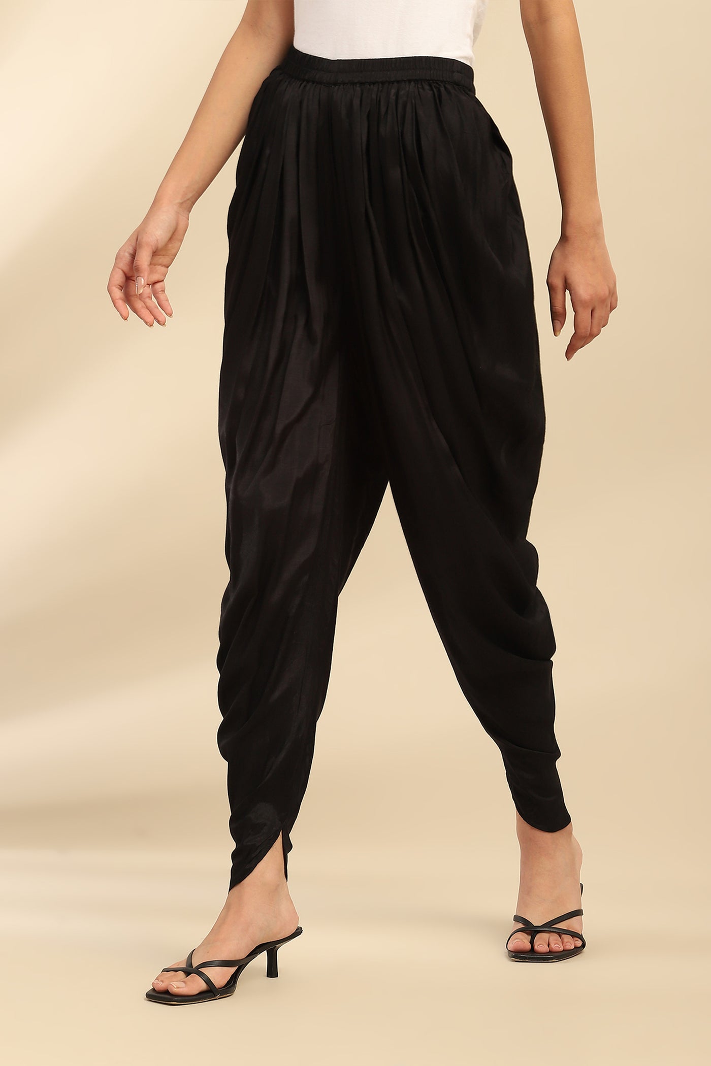 Aarke Ritu Kumar Black Draped Dhoti Pants indian designer wear online shopping melange singapore