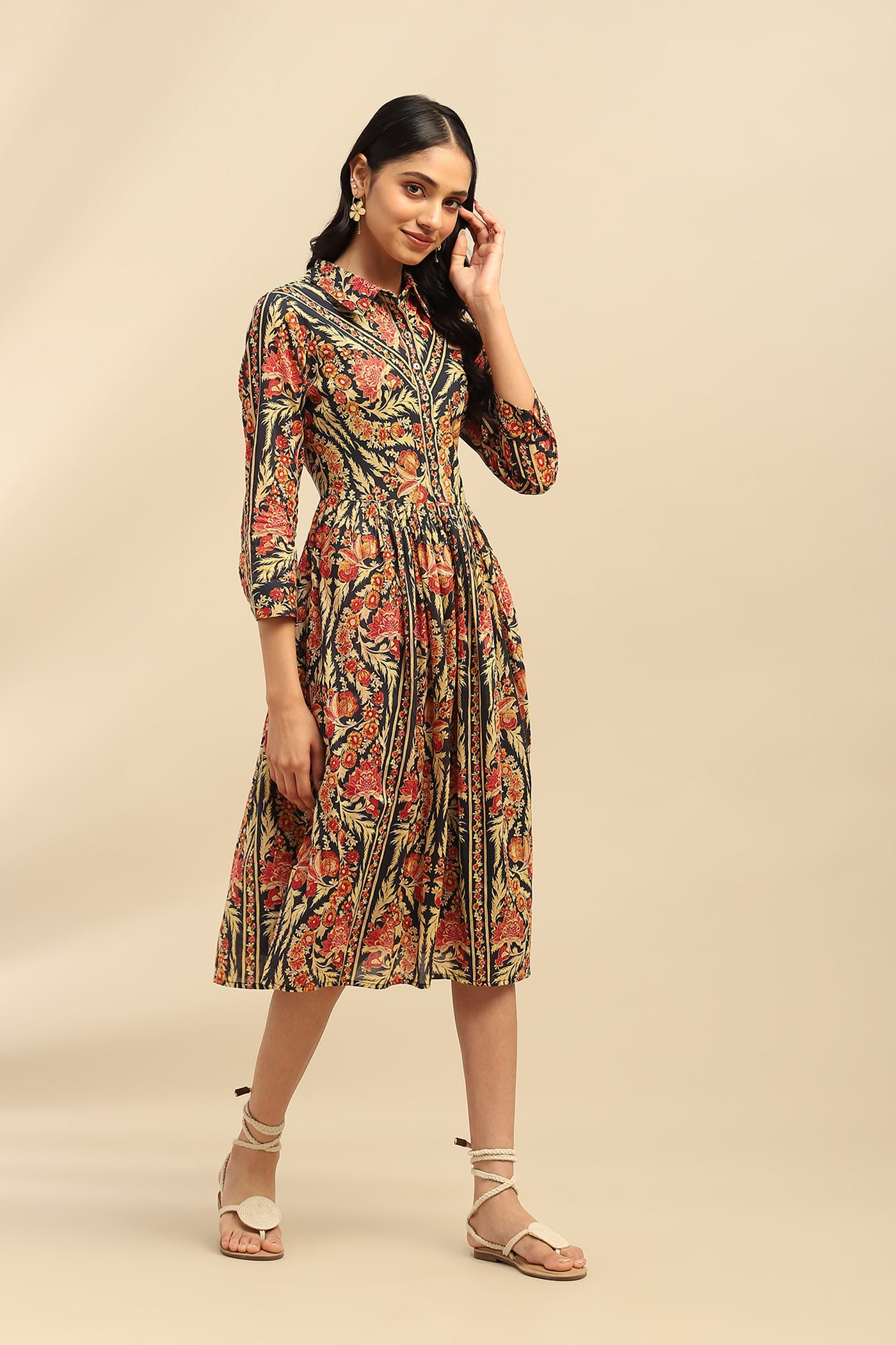 Aarke Ritu Kumar Black Nur Shirt Dress indian designer wear online shopping melange singapore