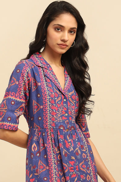 Aarke Ritu Kumar Blue Elsie Short Dress indian designer wear online shopping melange singapore