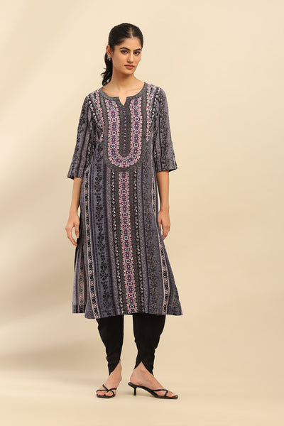 Aarke Ritu Kumar Blue Meera Kurta indian designer wear online shopping melange singapore