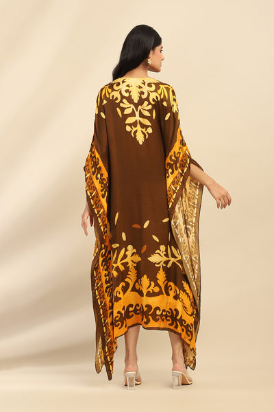 Aarke Ritu Kumar Brown Maple Kaftan Dress indian designer wear online shopping melange singapore