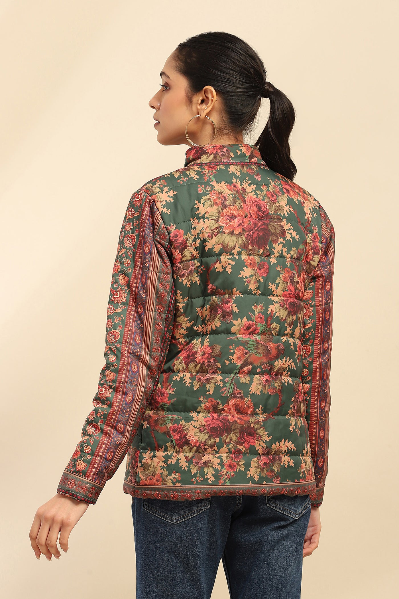 Aarke Ritu Kumar Green Amie Jacket indian designer wear online shopping melange singapore