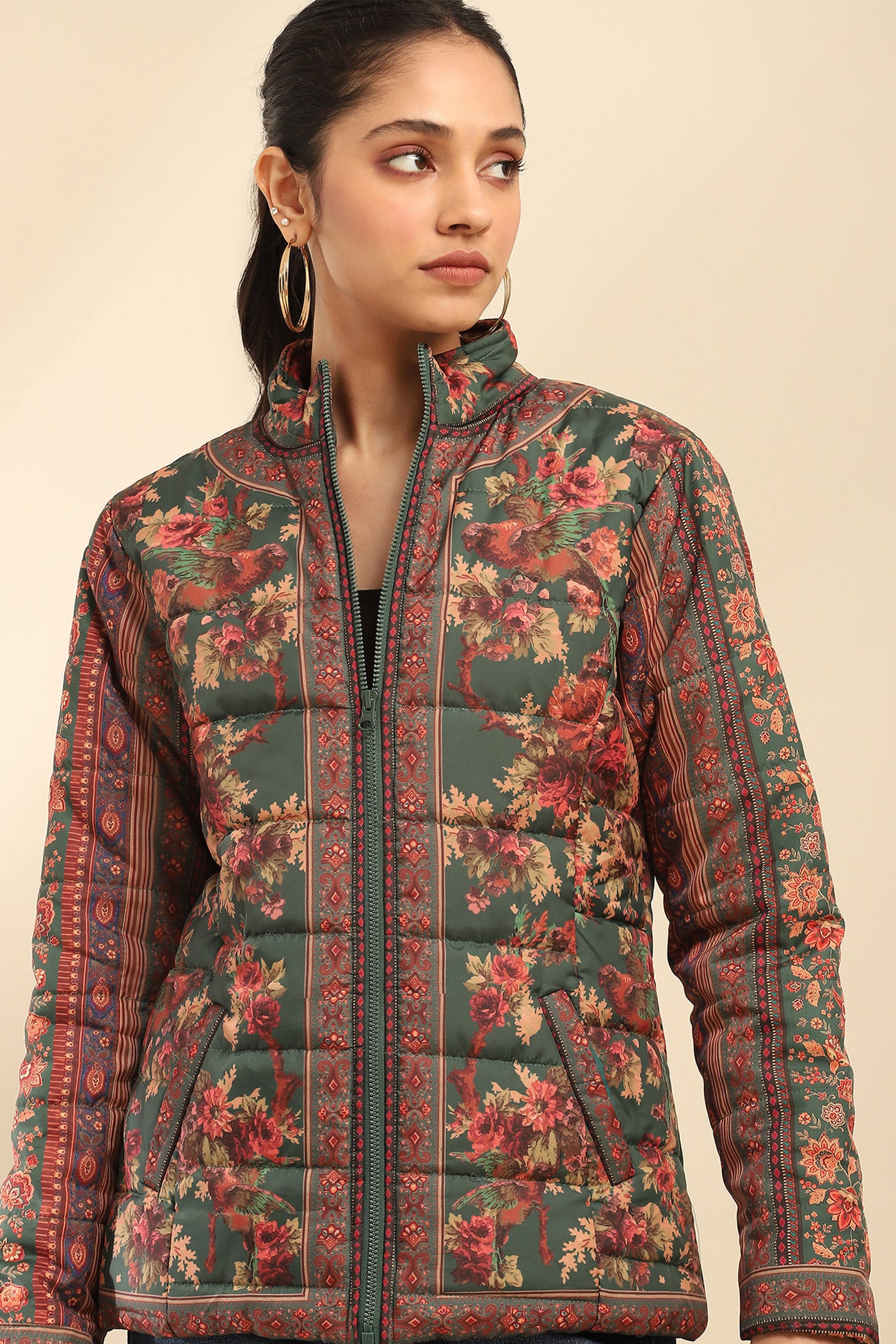 Aarke Ritu Kumar Green Amie Jacket indian designer wear online shopping melange singapore