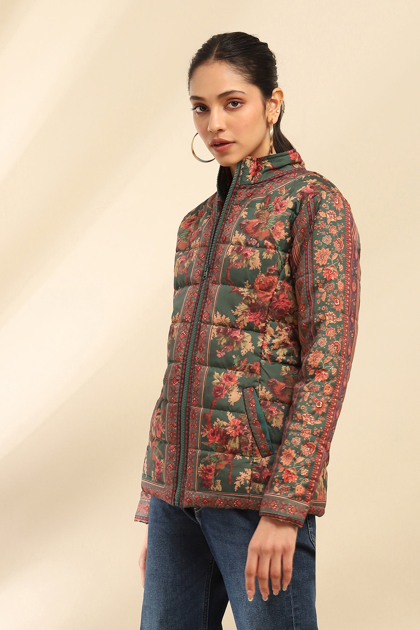 Aarke Ritu Kumar Green Amie Jacket indian designer wear online shopping melange singapore