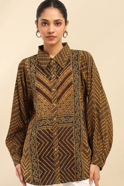 Aarke Ritu Kumar Green Kirti Shirt indian designer wear online shopping melange singapore