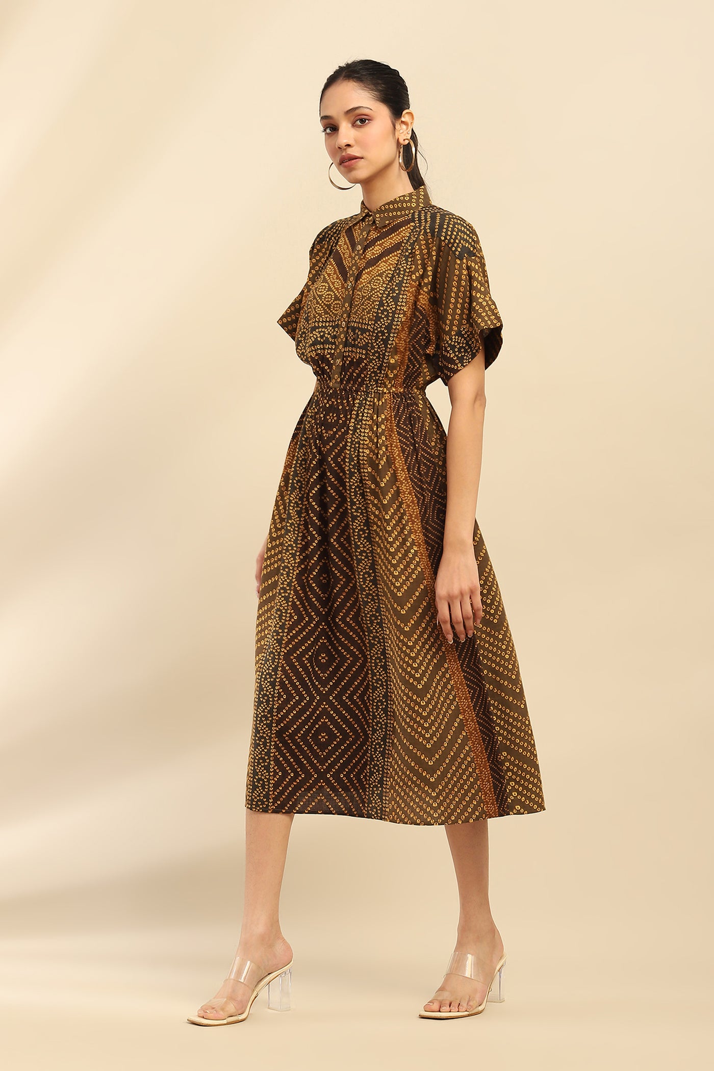 Aarke Ritu Kumar Green Kirti Shirt Dress indian designer wear online shopping melange singapore