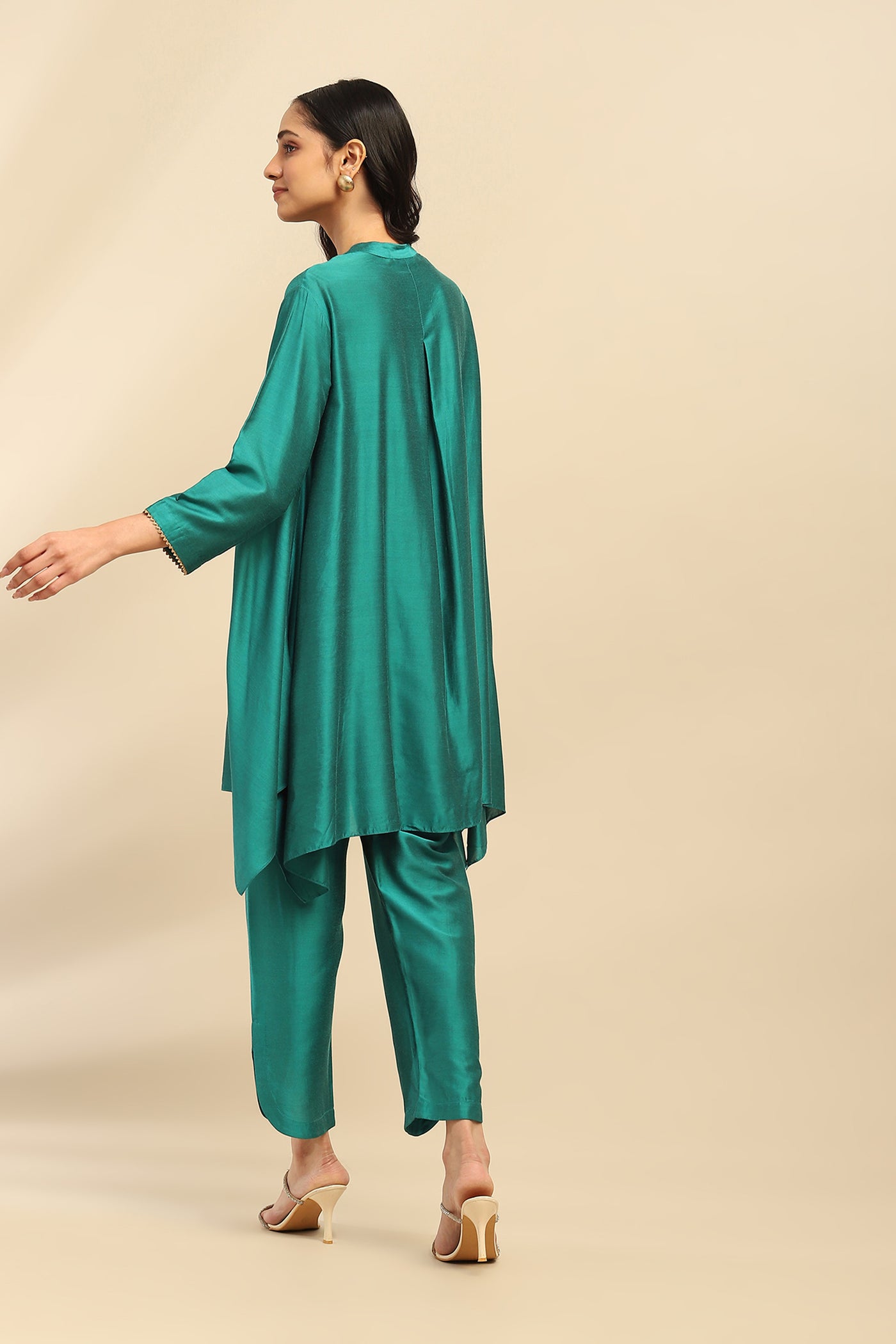 Aarke Ritu Kumar Green Samaira Kurta With Pant indian designer wear online shopping melange singapore