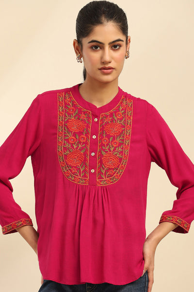 Magenta Blossoms Kurti