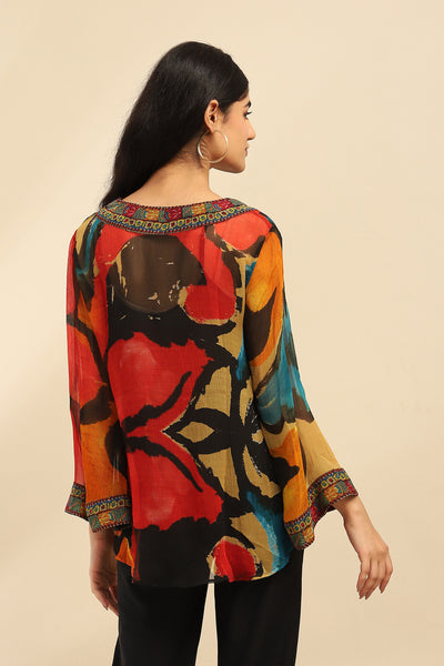 Aarke Ritu Kumar Multi Color Laurelle Top With Camisole indian designer wear online shopping melange singapore