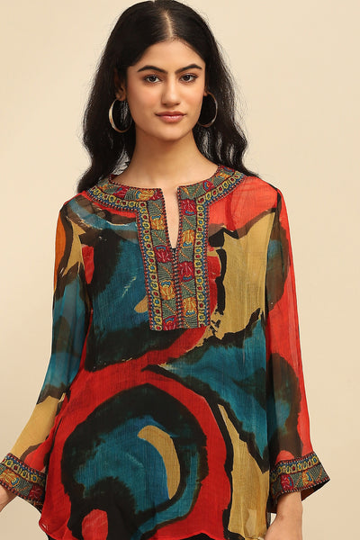 Aarke Ritu Kumar Multi Color Laurelle Top With Camisole indian designer wear online shopping melange singapore