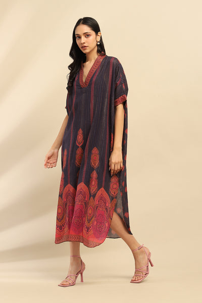 Aarke Ritu Kumar Navy Blue Shangri–La Kaftan Dress indian designer wear online shopping melange singapore