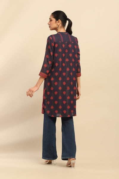 Aarke Ritu Kumar Navy Blue Shangri–La Kurta indian designer wear online shopping melange singapore