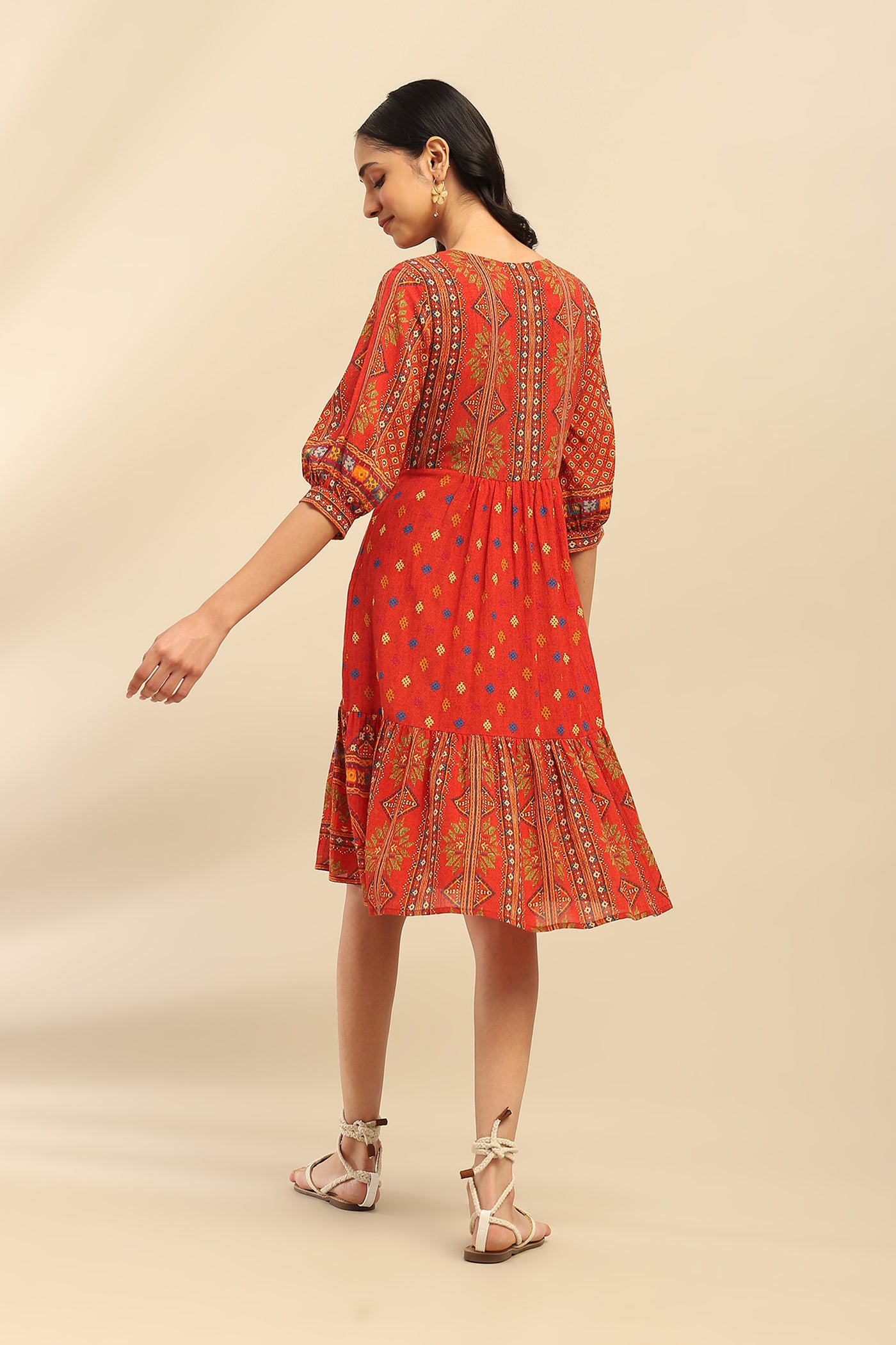 Aarke Ritu Kumar Orange Mirana Short Dress indian designer wear online shopping melange singapore