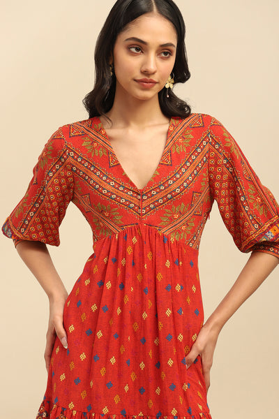 Aarke Ritu Kumar Orange Mirana Short Dress indian designer wear online shopping melange singapore