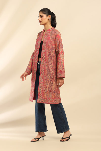 Aarke Ritu Kumar Pink Asmaa Coat indian designer wear online shopping melange singapore