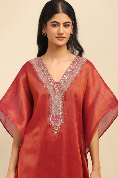 Aarke Ritu Kumar Pink Sitara Kaftan Dress With Camisole indian designer wear online shopping melange singapore