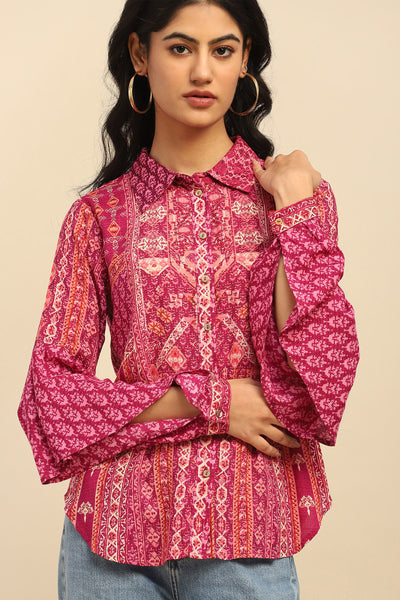 Aarke Ritu Kumar Purple Mosaica Shirt indian designer wear online shopping melange singapore