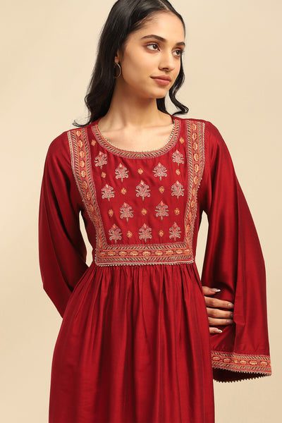 Aarke Ritu Kumar Red Scarlette Midi Dress indian designer wear online shopping melange singapore