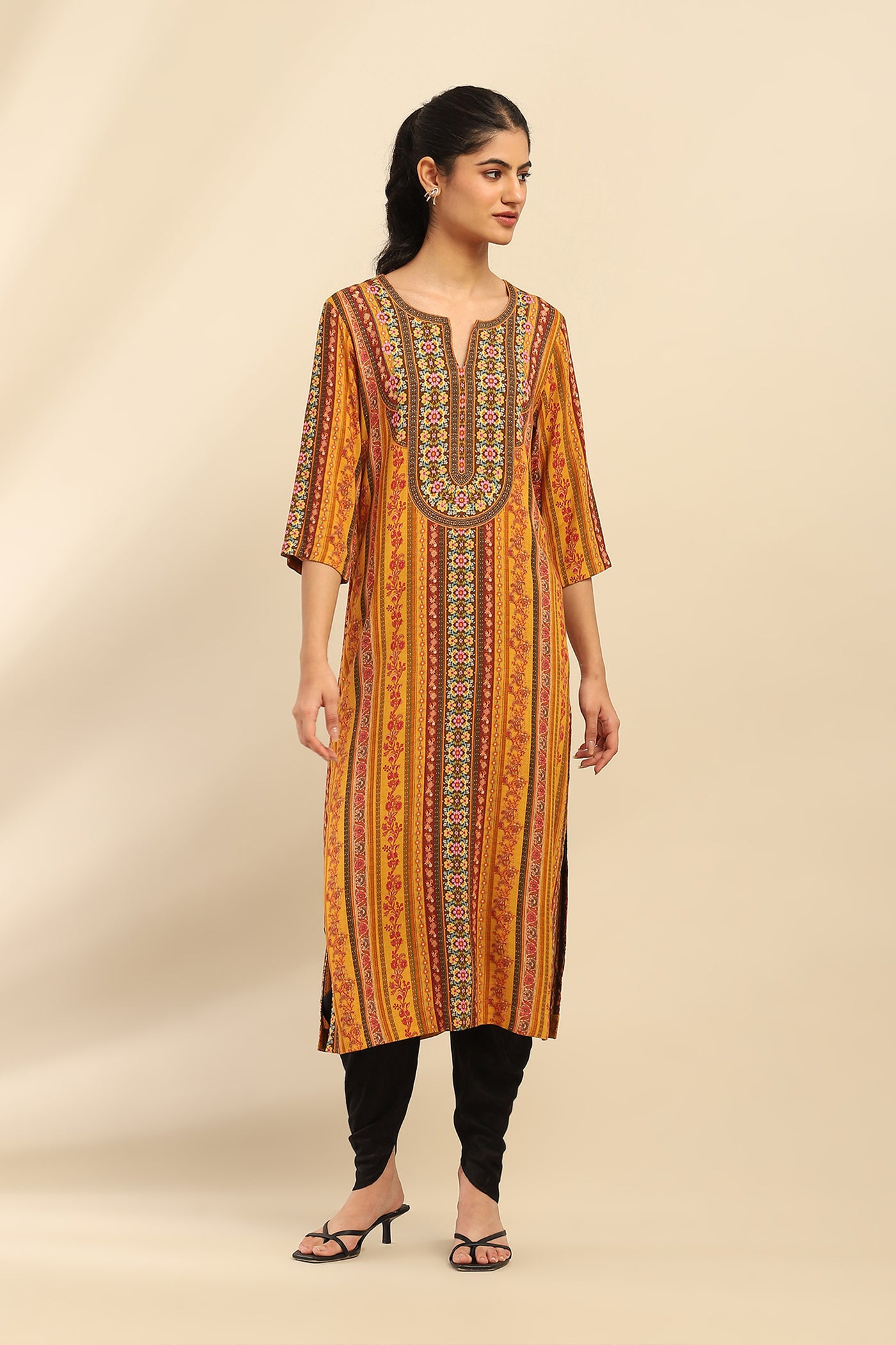 Aarke Ritu Kumar Yellow Meera Kurta indian designer wear online shopping melange singapore