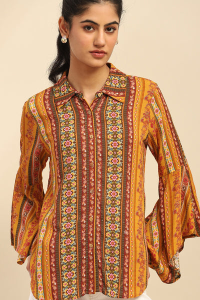 Aarke Ritu Kumar Yellow Meera Shirt indian designer wear online shopping melange singapore