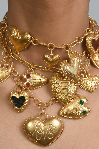 Anatina Heart Of Gold Necklace indian designer wear online shopping melange singapore