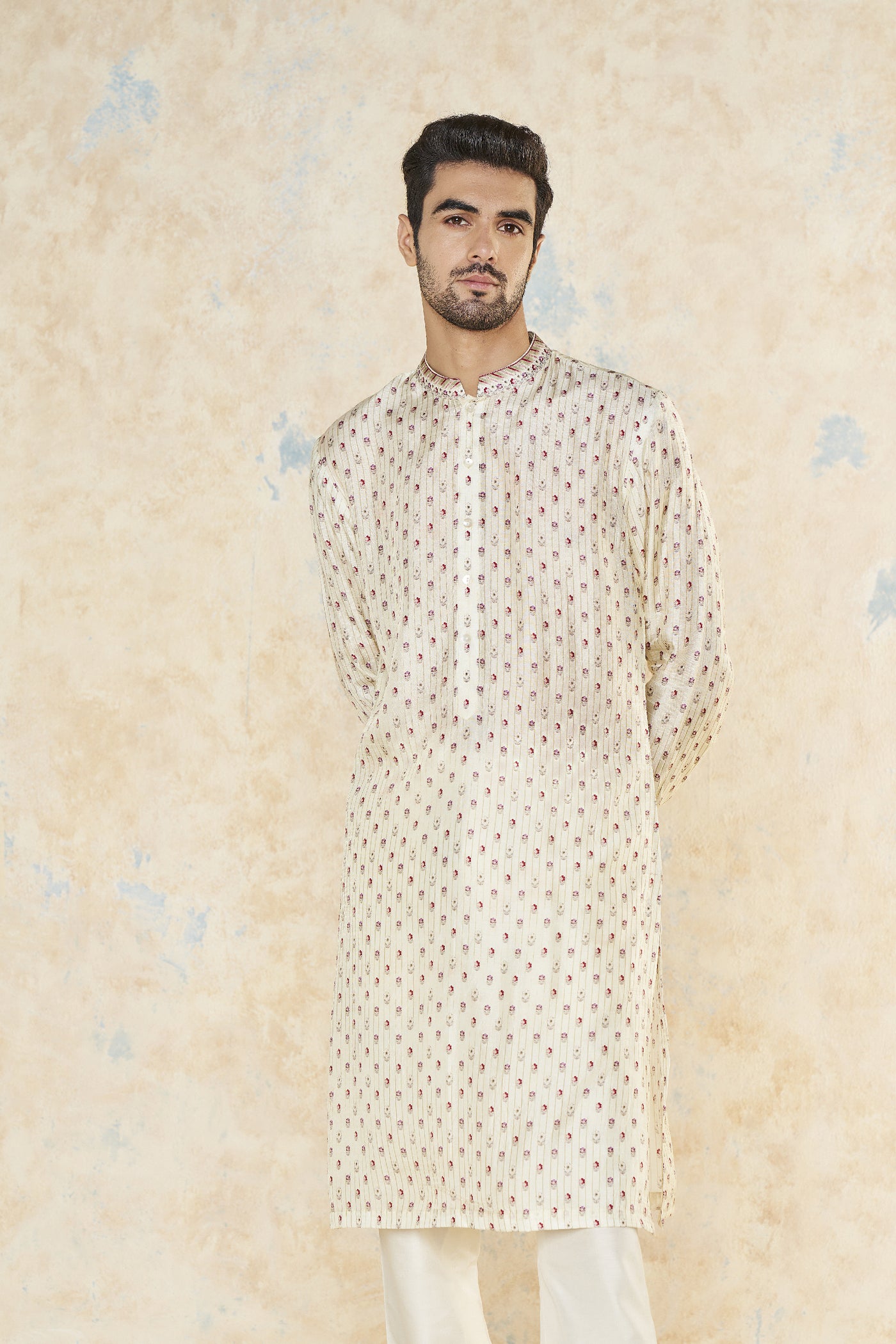 Anita Dongre Aadhavan Kurta Cream indian designer wear online shopping melange singapore