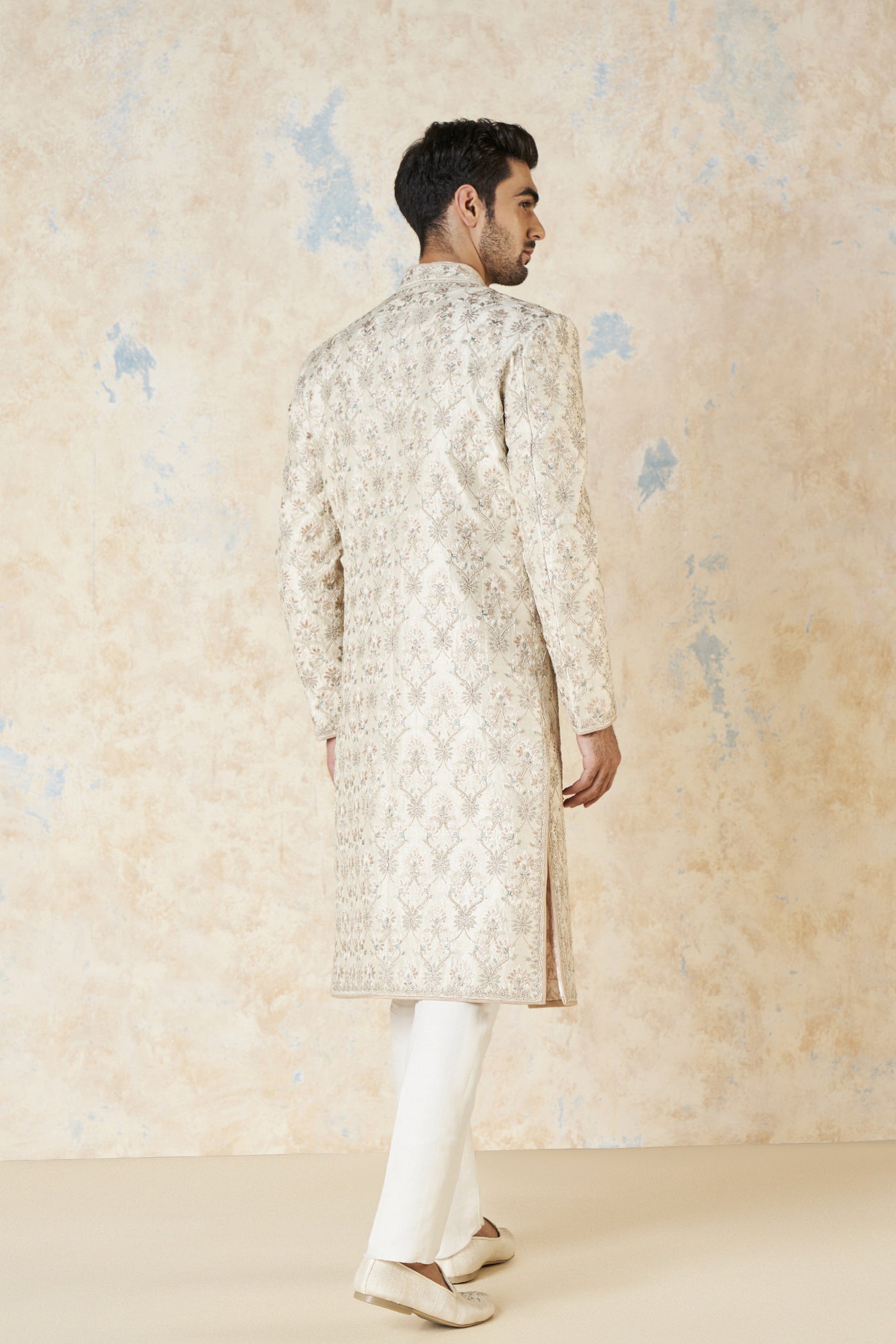 Anita Dongre Aasvik Sherwani Ivory indian designer wear online shopping melange singapore