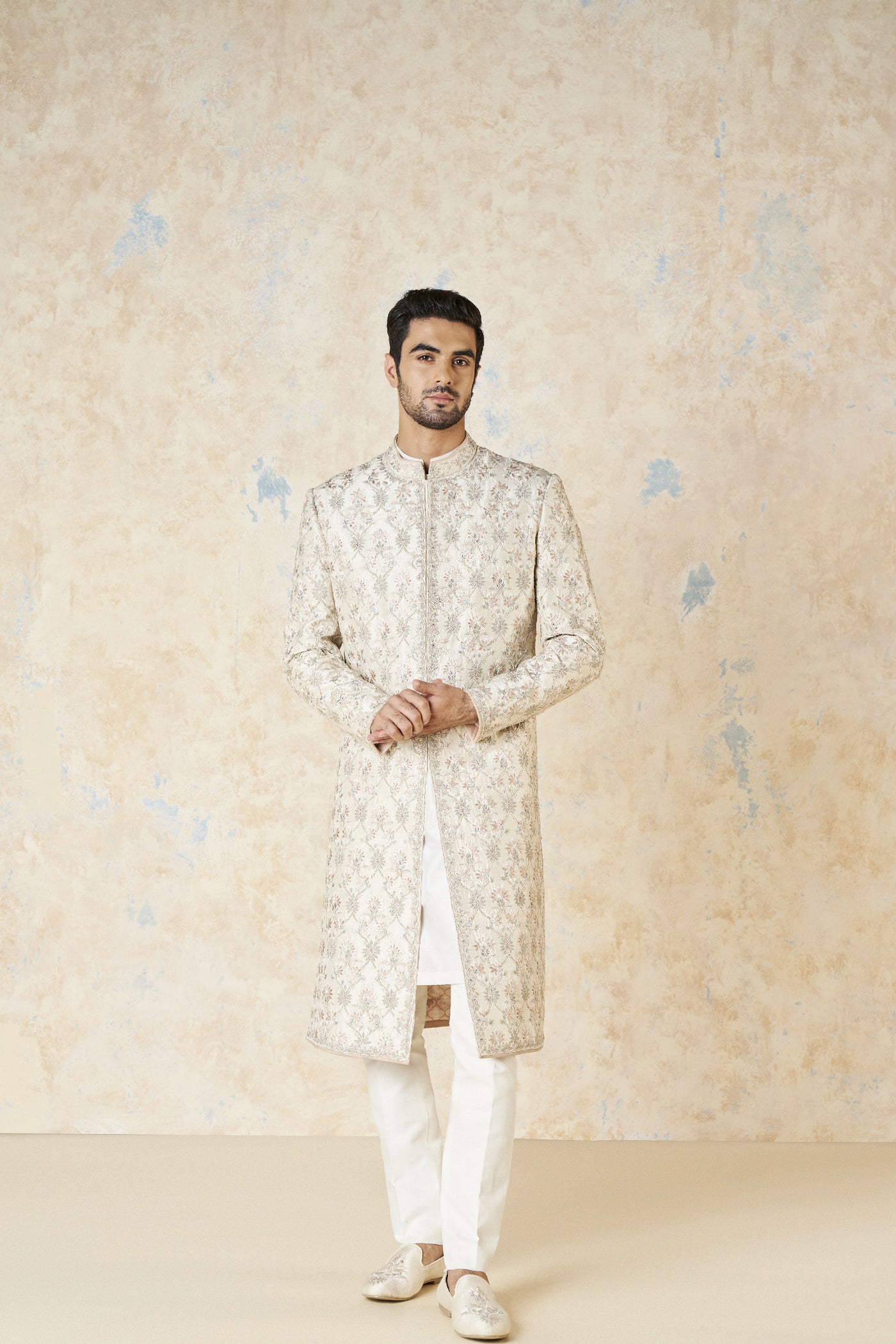 Anita Dongre Aasvik Sherwani Ivory indian designer wear online shopping melange singapore