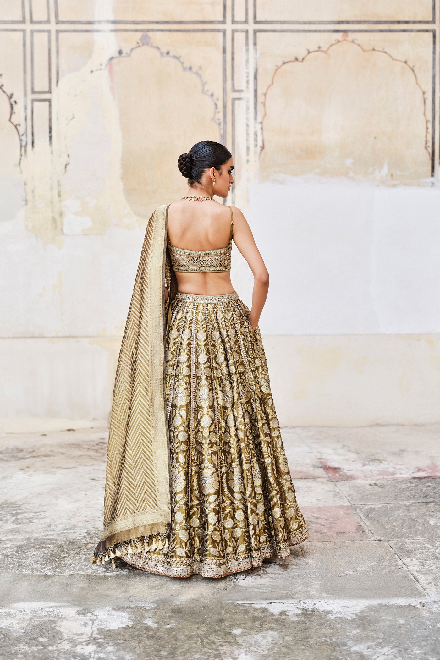 Anita Dongre Adveka Handwoven Benarasi Silk Lehenga Set indian designer wear online shopping melange singapore