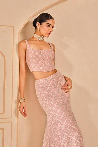 Anita Dongre Alinta Sequin Silk Skirt Set indian designer wear online shopping melange singapore