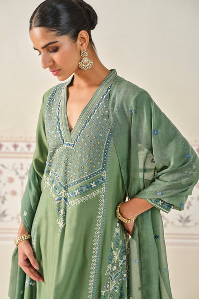 Anita Dongre Anedya Kantha Silk Suit Set indian designer wear online shopping melange singapore