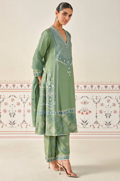 Anita Dongre Anedya Kantha Silk Suit Set indian designer wear online shopping melange singapore