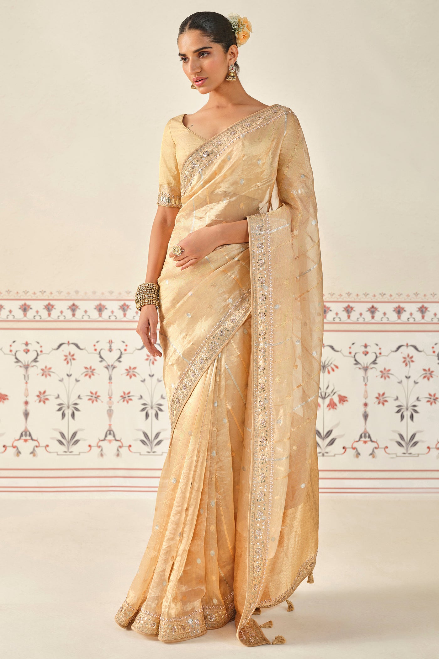 Anita Dongre Aryahi Handwoven Benarasi Saree Set indian designer wear online shopping melange singapore