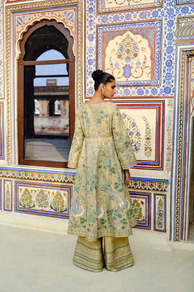 Anita Dongre Avasa Hand-painted Pichhwai Silk Jacket Set indian designer wear online shopping melange singapore