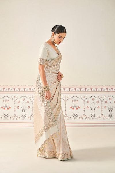 Anita Dongre Azores Handwoven Benarasi Gota Patti Silk Saree indian designer wear online shopping melange singapore
