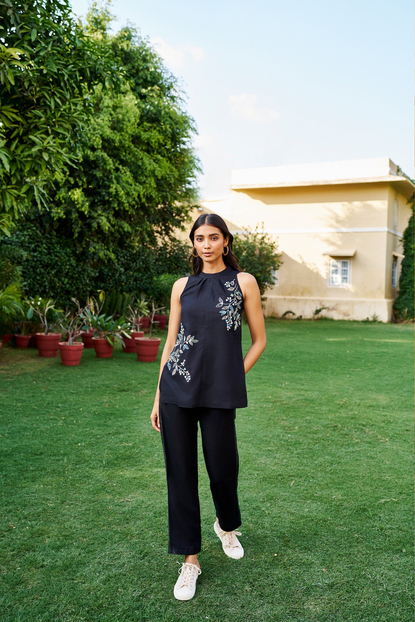 Anita Dongre Daybreak Coord Black indian designer wear online shopping melange singapore