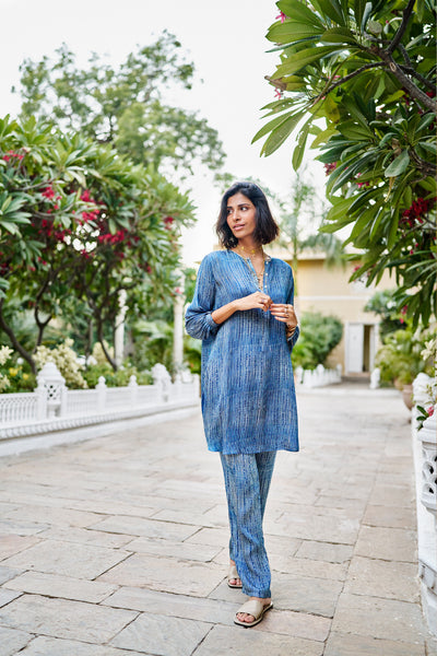 Anita Dongre Drift Coord Indigo indian designer wear online shopping melange singapore