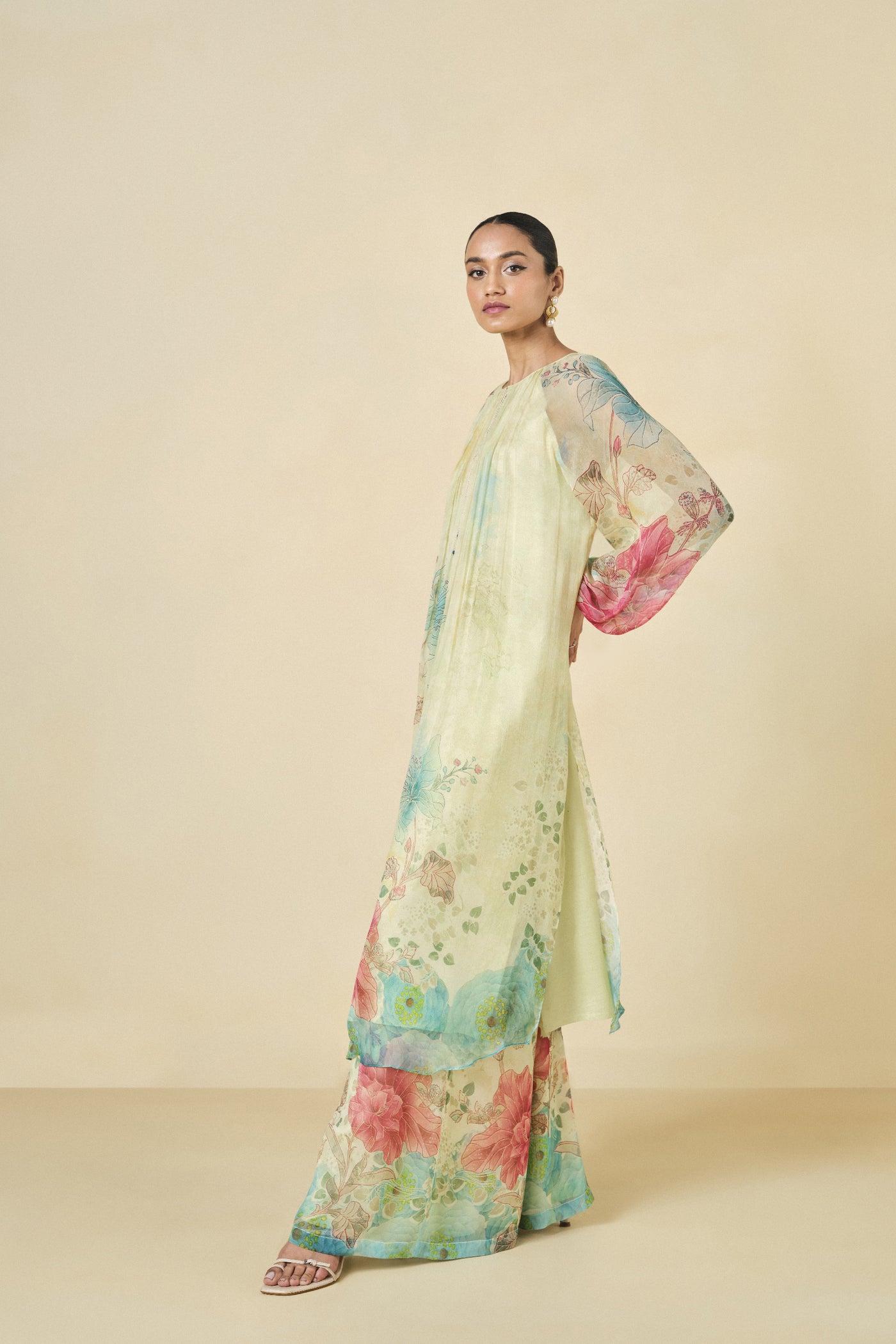 Anita Dongre Emmylou Kurta Set Yellow indian designer wear online shopping melange singapore