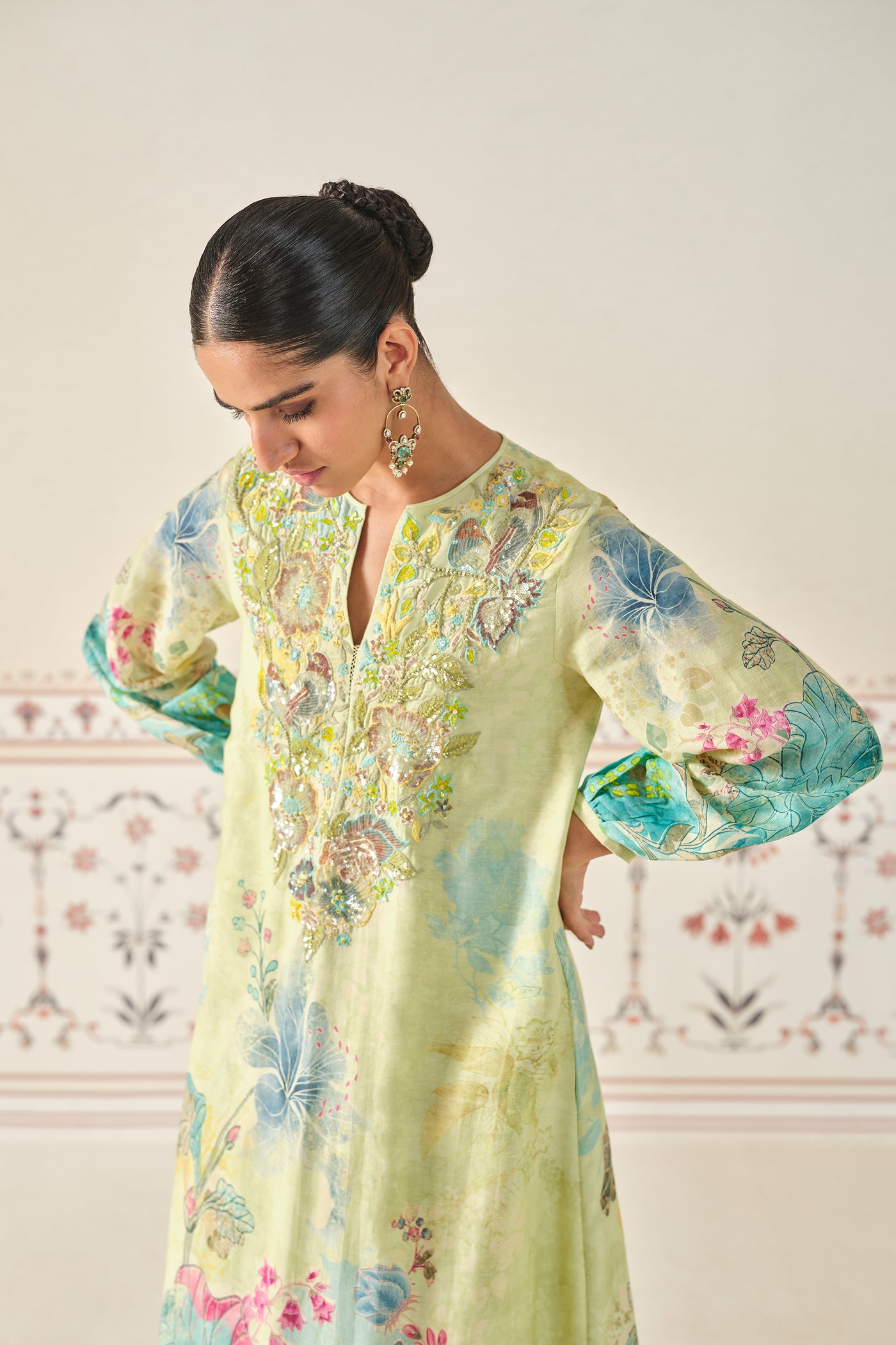 Anita Dongre Emmylou Sequin Bemberg Kaftan indian designer wear online shopping melange singapore