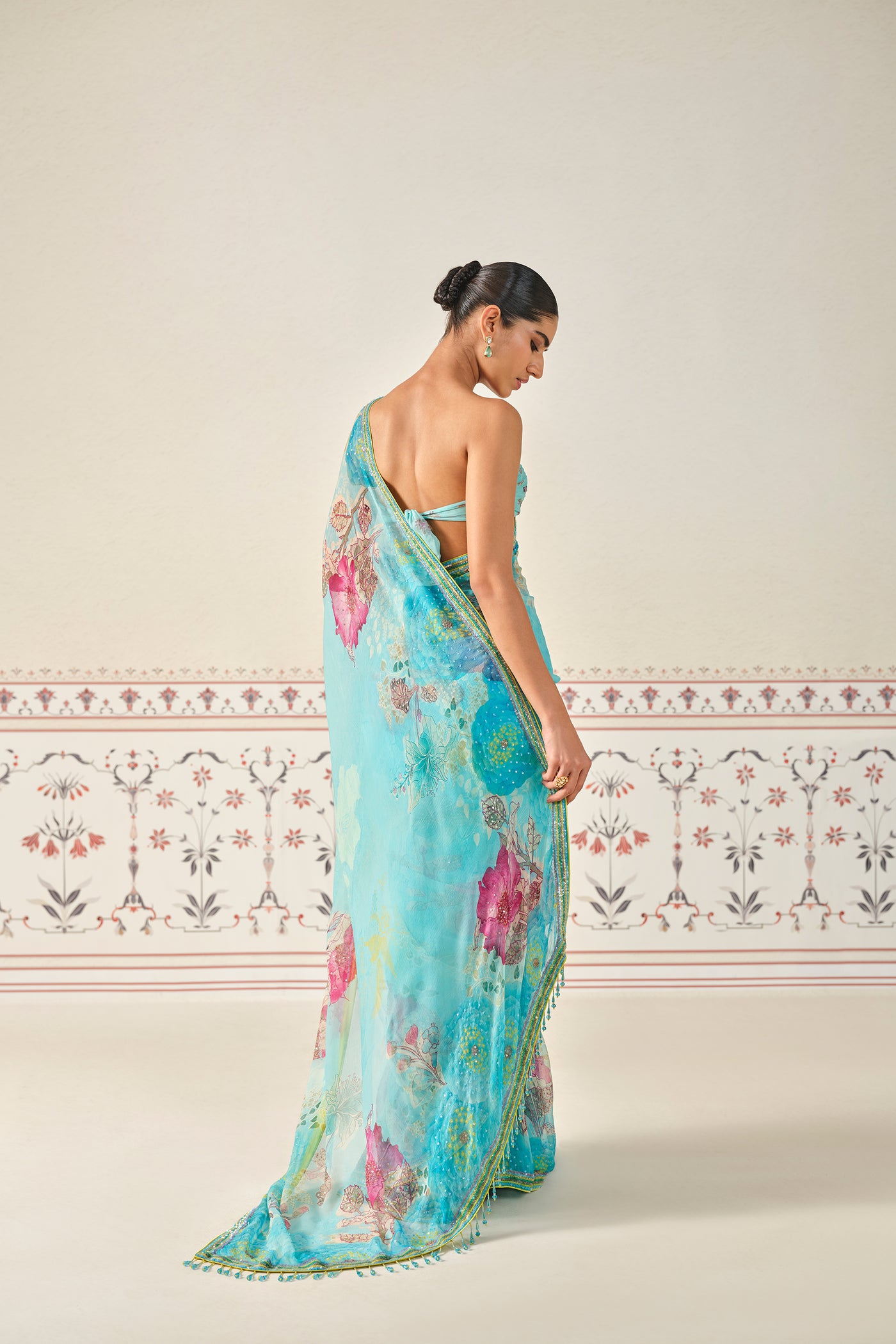 Anita Dongre Esen Sequin Chiffon Saree indian designer wear online shopping melange singapore