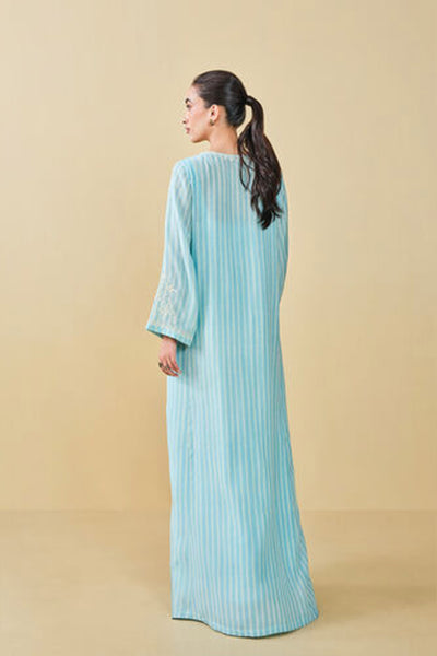 Anita Dongre Grassroot Berry Pluck Hand-block Printed Kaftan Blue indian designer wear online shopping melange singapore